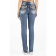 thumbnail image 1 of Miss Me Women's Medium Wash Mid Rise Geo Pocket Slim Stretch Bootcut Jeans - M9224SB 29W x 34L, 1 of 4