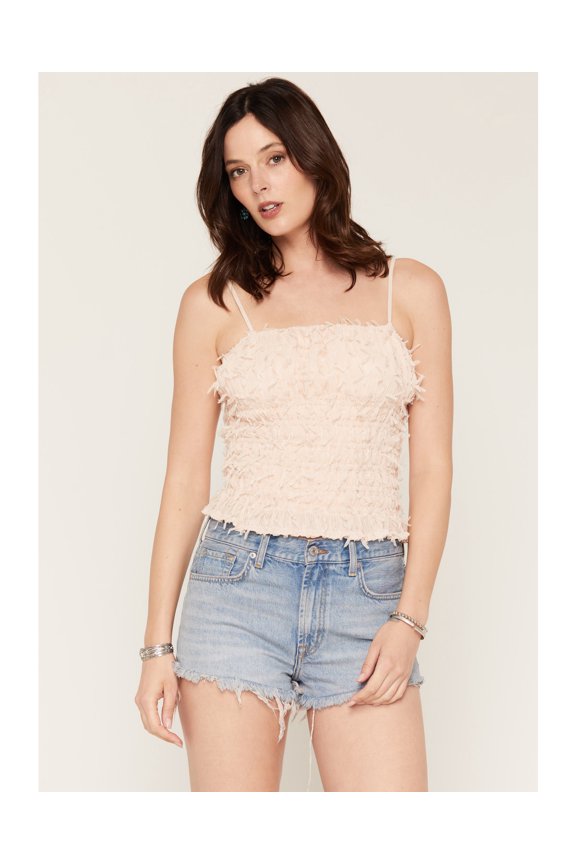 Women's Women'S Ruffle Tank Top Pink Medium US