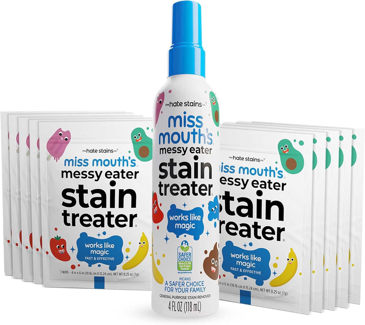 Mimsy Cleaner Miss Mh's Messy Eater Stain Treater Spray - 4oz & 10 Wipes Stain ...