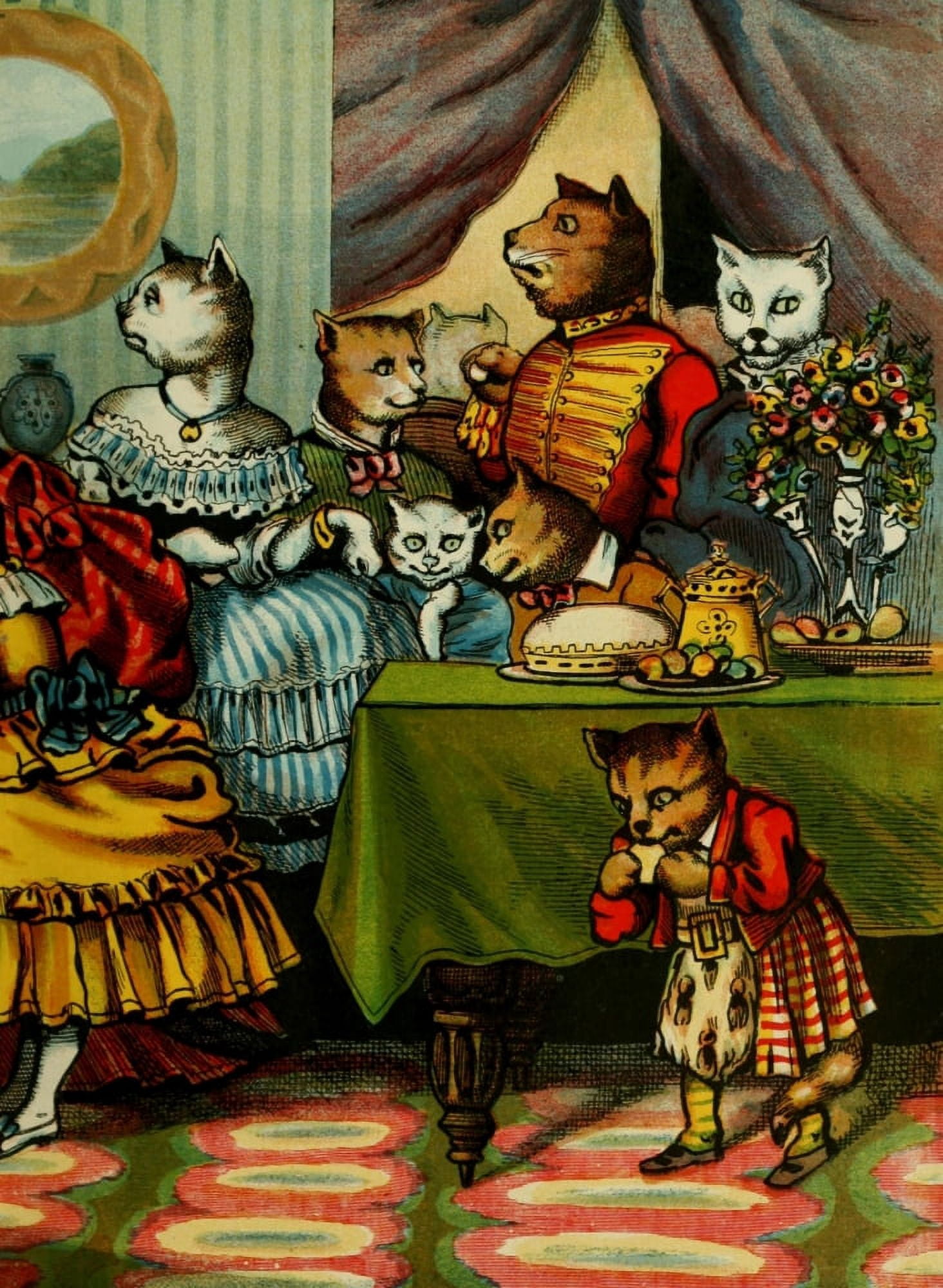 Miss Mousers Tea Party 1870s Eating Canvas Art - Unknown (24 x 36)