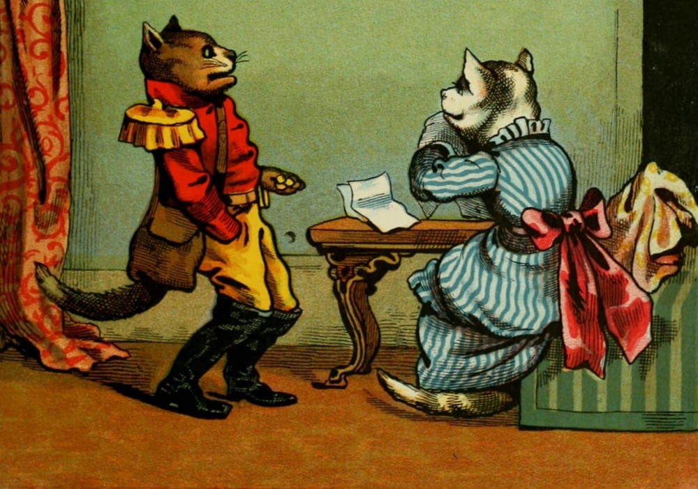 Miss Mousers Tea Party 1870s Reading invitation Canvas Art - Unknown (18 x 24)