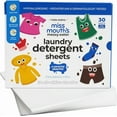 thumbnail image 1 of Miss Mouth's Messy Eater Laundry Detergent Sheets, 30 Sheets, Laundry Detergent, Hypoallergenic, Sensitive Skin Safe, Pediatrician and Dermatologist Tested, Fragrance Free,, 1 of 10
