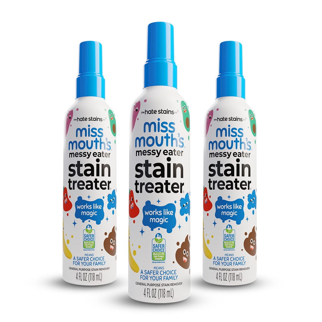 Miss Mouth's Messy Eater Stain Treater Spray for Baby & Kids – 4 oz. 3 pk – Newborn & Baby Essentials – Stain Remover for Food, Grease, Coffee & More – Gentle on Laundry, Fabric & Underwear - Walmart.com