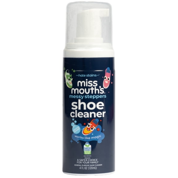 Miss Mouth's Messy Steppers Shoe Cleaner Foam, Stain Treater, 4 fl oz