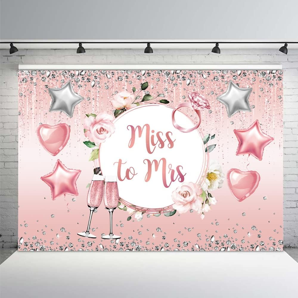 HQM Rose Bokeh Glitter Heart Photo Backdrop 7x5ft - Wedding Valentine's Day Photography Background