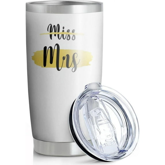 Miss to Mrs Tumbler Gift for Bride,Double Wall Stainless Steel Vacuum Insulated Water Botter Cups- Gifts for Bridal Shower,Bachelor Party,Bachelorette,Engagement,Wedding (20 oz, miss to mrs)