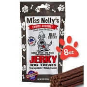 Miss Nelly's Canine Gourmet - Beef Dog Jerky Treats - USA Made and Sourced - Original Smoke House Recipe - Small Batch - Clean Natural Ingredients - Minimally Processed  - 8 ounce Bag