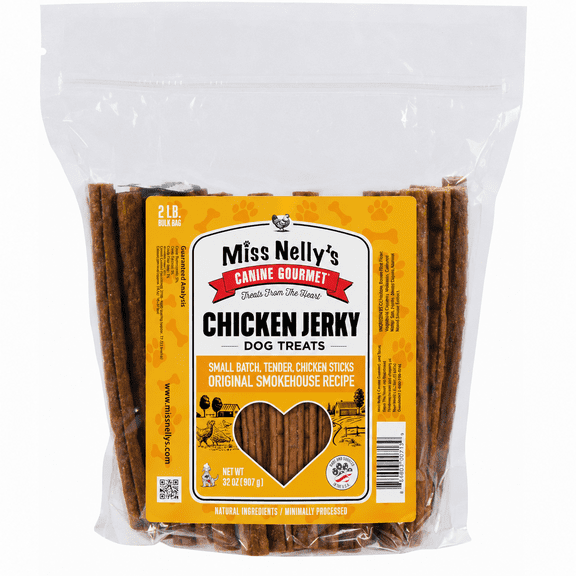 Miss Nelly's Canine Gourmet Chicken Jerky Treats for Dogs, 2 lb. Bag