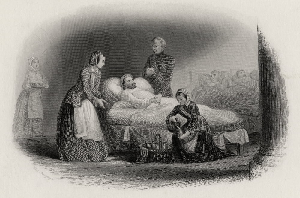 Miss Nightingale And The Nurses In The East Florence Nightingale 1820-1910 Pioneer Of Modern Nursing And Statistician Engraved By J C Armytage Canvas Art - Ken Welsh Design Pics (18 x 11)