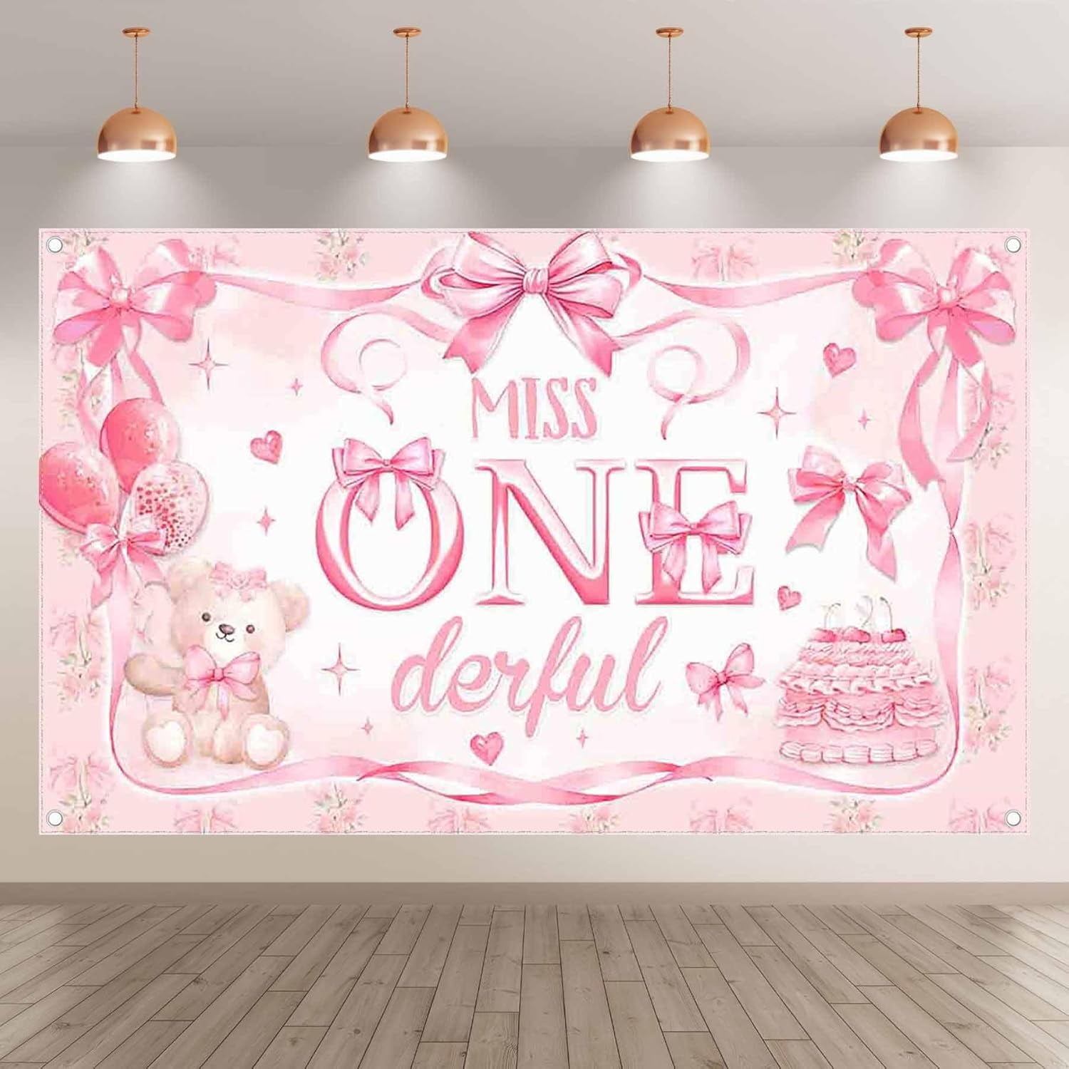 Miss Onederful Geburtstagsbanner Für Mädchen – Großes "1. Geburtstag" Dekoschild In Rot-Gold, 25x40 Cm