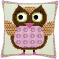 thumbnail image 1 of Miss Owl Cushion Cross Stitch Kit, 15.75" x 15.75", 1 of 2
