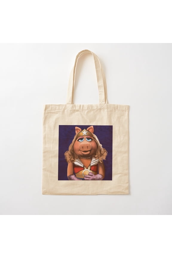Miss Piggy Wonder Muppet Canvas Tote Bags, Reusable Shopping Bag