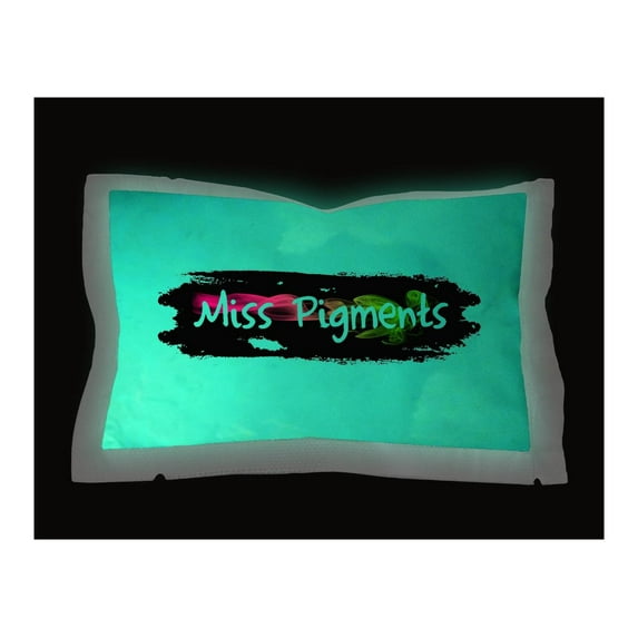 Miss Pigments MYSTIC OCEAN BLUE Glow in The Dark Powder - Glowing Mica Pigment Colorant for Epoxy - Resin - Candle Making - Nail Polish - Non-Toxic