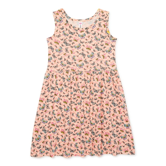 Miss Pink Girls Sleeveless Knit Print Play Dress, Sizes 4-12 - Walmart.com