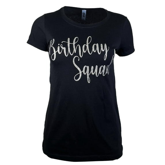 Miss Popular Birthday T-Shirt for Women with Chest Print| Glitter Birthday Girl, Queen, Squad, Its My Birthday | Sizes S-3XL