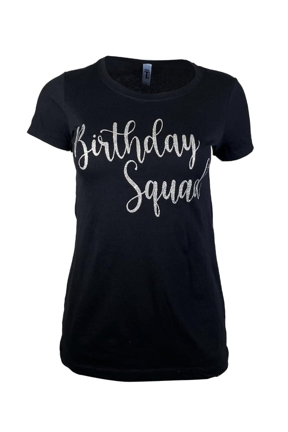 Birthday T-Shirt for Women with Chest Print| Glitter Birthday Girl, Queen, Squad, Its My Birthday | Sizes S-3XL