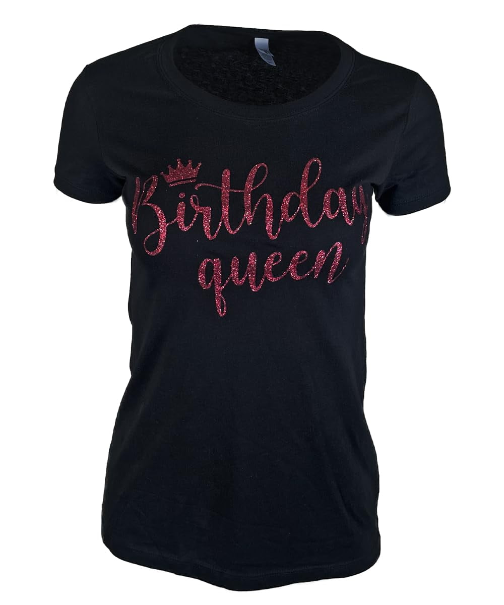 Miss Popular Birthday T-Shirt for Women with Chest Print| Glitter