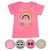 Miss Popular Cute Graphic Short Sleeve T-Shirts Girls 5-Pack