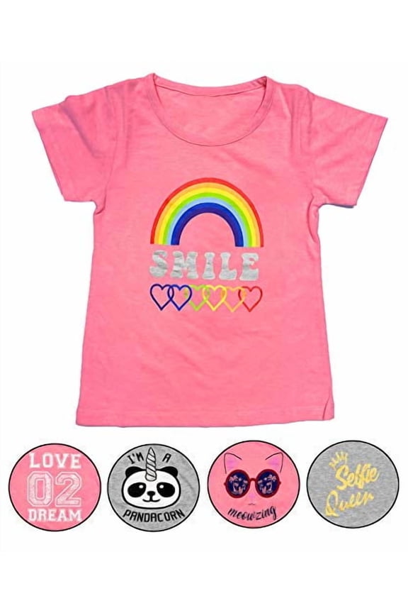 Cute Graphic Short Sleeve T-Shirts (Girl's) 5-Pack