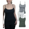 thumbnail image 1 of Miss Popular Women's 4-Pack Camisole Tank Tops Basic Undershirt with Adjustable Spaghetti Straps,Sizes XS-2XL, 1 of 5