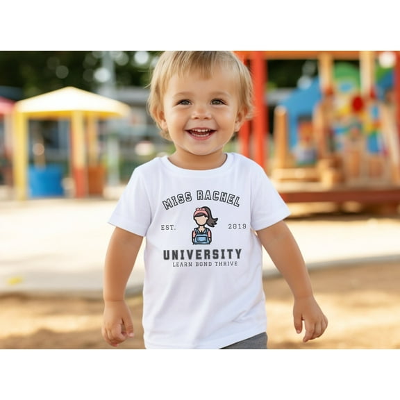 Miss Rachel University Est 2019 Youth Toddler T-Shirt,Ash color,size YS