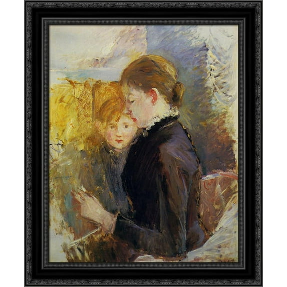 Miss Reynolds 20x23 Black Ornate Wood Framed Canvas Art by Morisot, Berthe