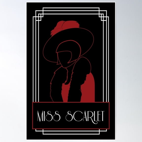 Miss Scarlet Poster Wall Art, Modern Wall Decor For Living Room Bedroom, 24x36 UNFRAMED