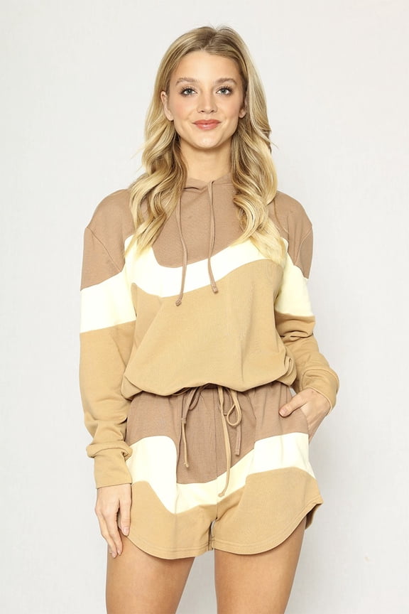 French Terry Wave Color Block Lounge Set