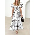 thumbnail image 1 of Miss Sparkling Puff Sleeve Square Neck Floral Maxi Dress- Rosa Apparel, 1 of 3