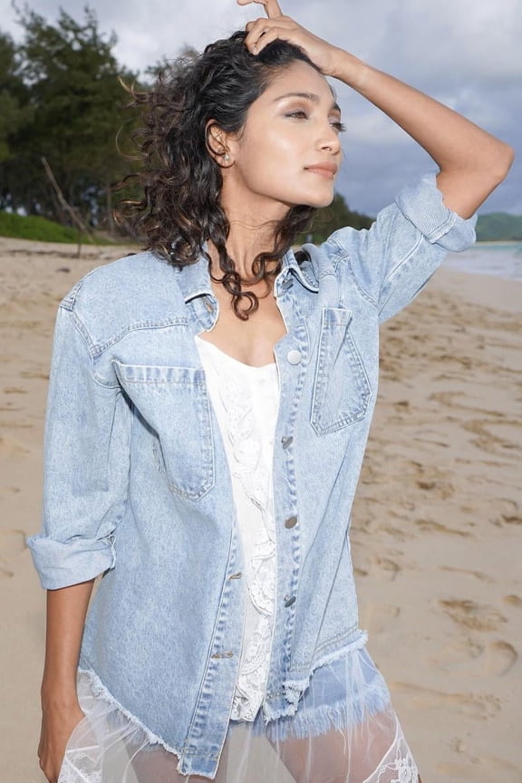 Raw Hem Womens Denim Jacket