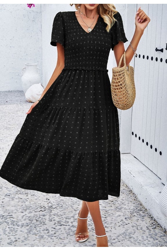 Smocked midi Dress