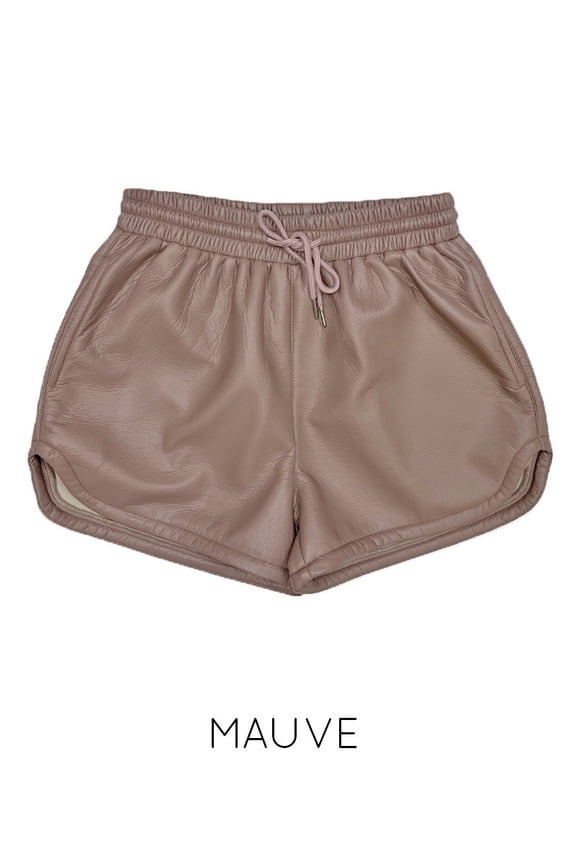 Womens Soft Pleather Shorts