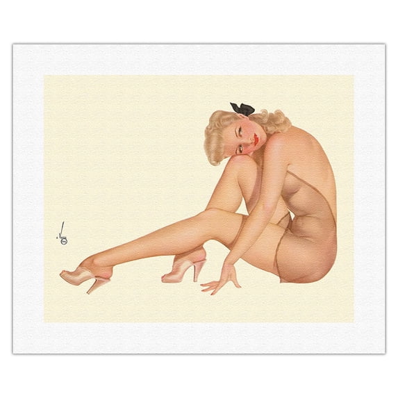 Miss Thankful - November 1944 Magazine - Vintage Pin Up Girl Print by Alberto Vargas - Fine Art Rolled Canvas Print (Unframed) 16in x 20in