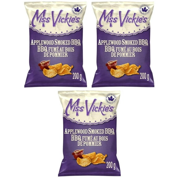 Miss Vickie's Applewood Smoked BBQ Kettle Cooked Potato Chips, 200g (3 Pack)