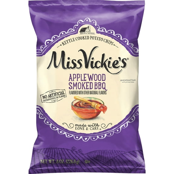 Miss Vickie's Applewood Smoked BBQ Potato Chips, 8 oz Bag
