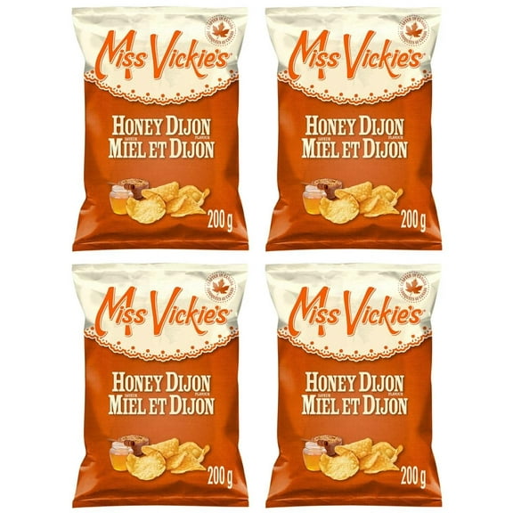 Miss Vickie's Honey Dijon Flavor Kettle Cooked Potato Chips, 200g (4 Pack)