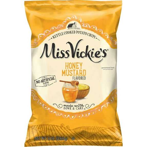 Miss Vickie's Honey Mustard Flavored Kettle Cooked Potato Chips, 8 oz Bag