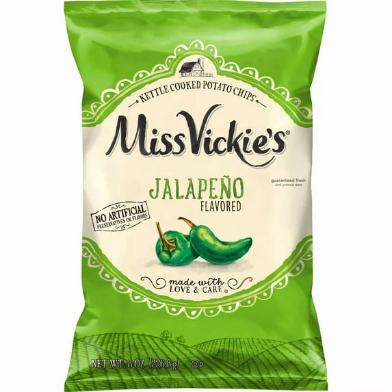 Miss Vickie's Jalapeno Potato Chips 8oz (Pack of 6)