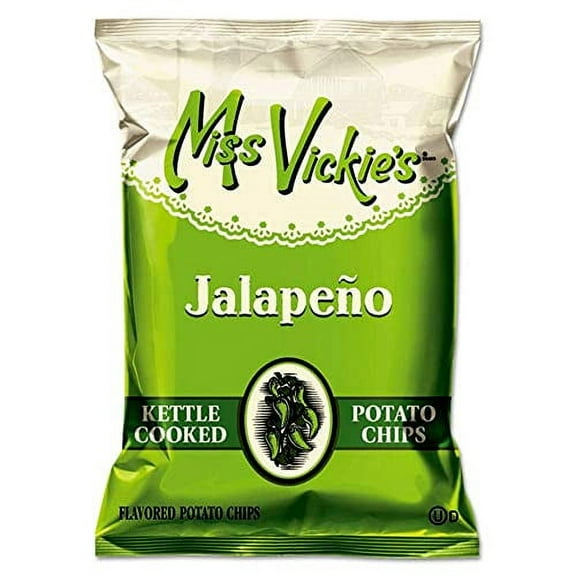 Miss Vickie's Kettle Cooked Jalapeno Potato Chips 1.375 oz Bag 64/Carton 44441