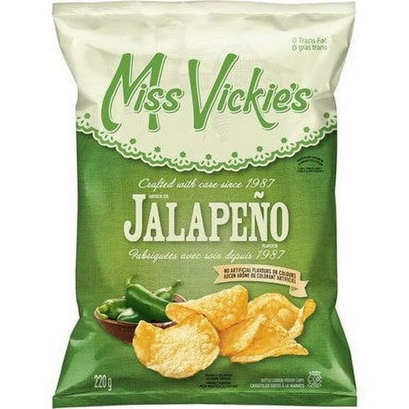 Miss Vickie's Kettle Cooked Jalapeno Potato Chips 220g {Imported from Canada}