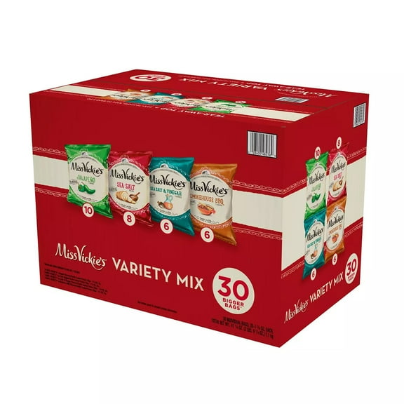 Miss Vickie's Kettle Cooked Potato Chips Variety 1.375 Oz 30 Count