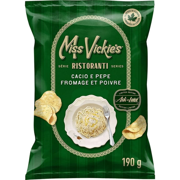 Miss Vickie's RISTORANTI Kettle Cooked Cacio E Pepe Potato Chips - 190g/ 6.7 oz