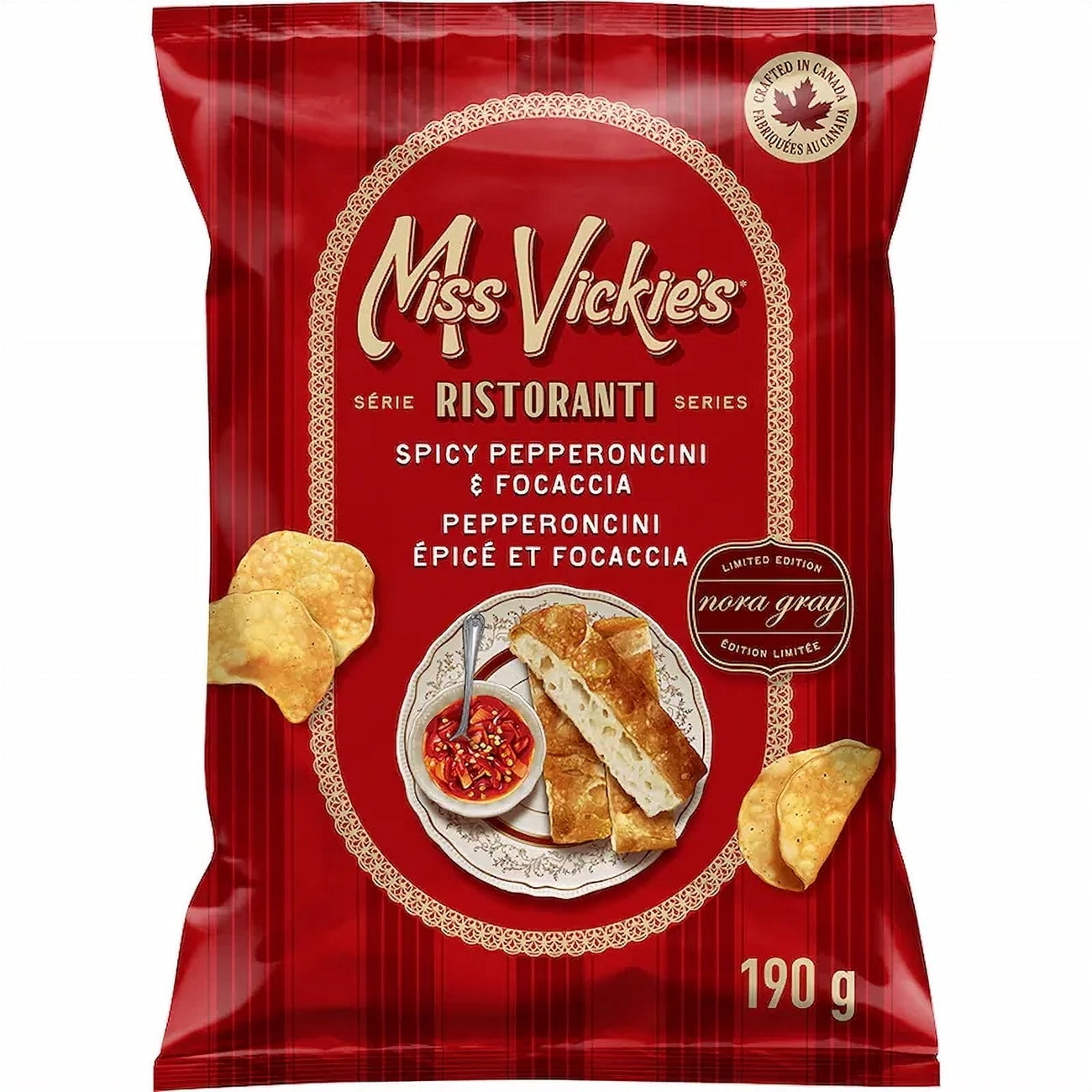 Miss Vickie's RISTORANTI Kettle Cooked Spicy Pepperoni & Focaccia Potato Chips - 190g/ 6.7 oz