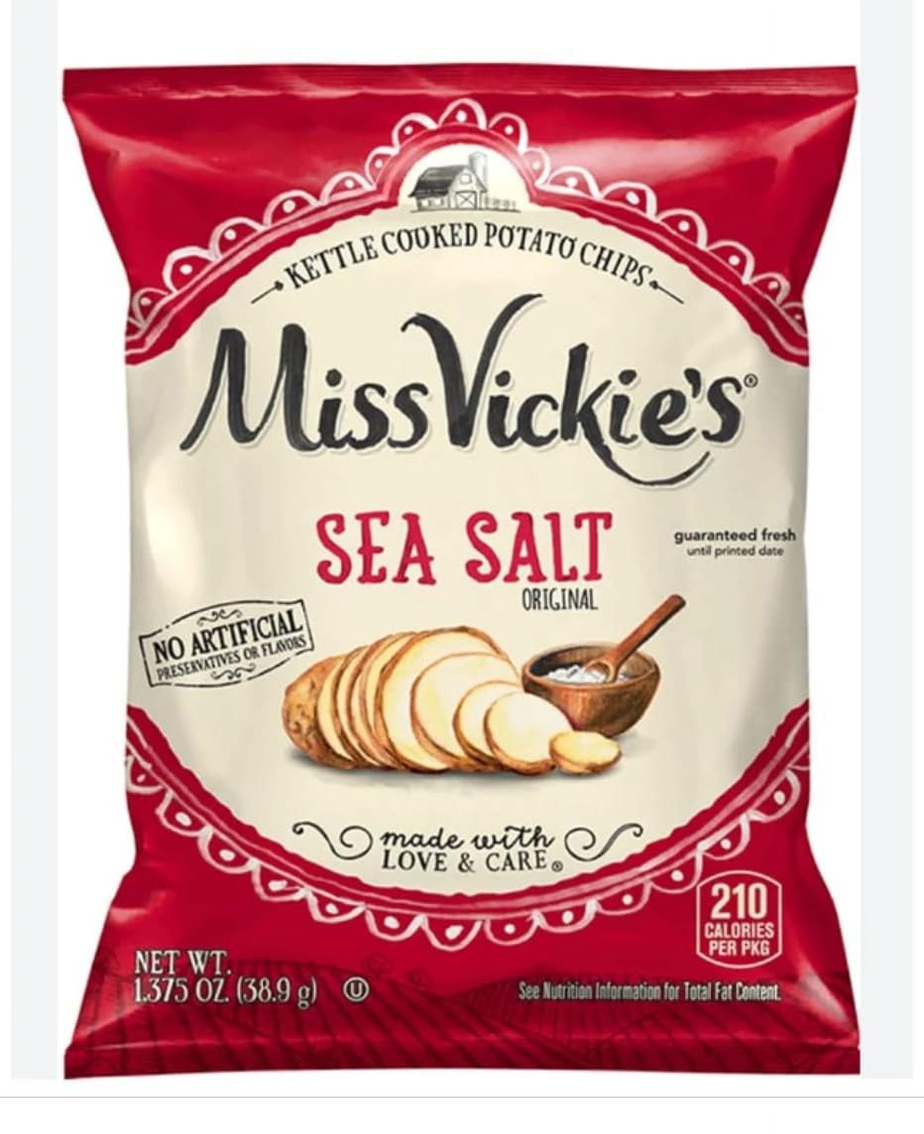 Miss Vickie's Sea Salt Flavored Kettle Cooked Potato Chips, 1.375 Ounce