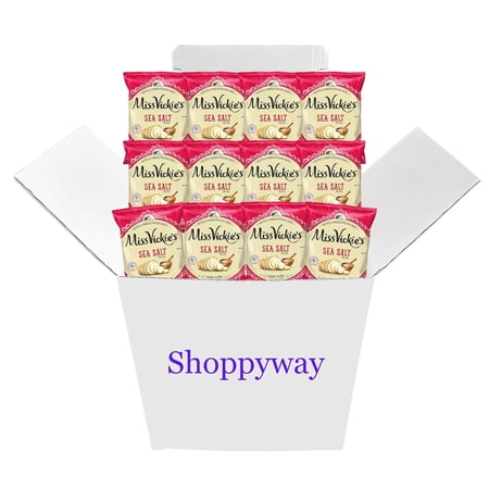 Miss Vickie's Sea Salt Kettle Cooked Potato Chips, 1.37 oz Bags, Pack of 12 Bundled by Shoppyway