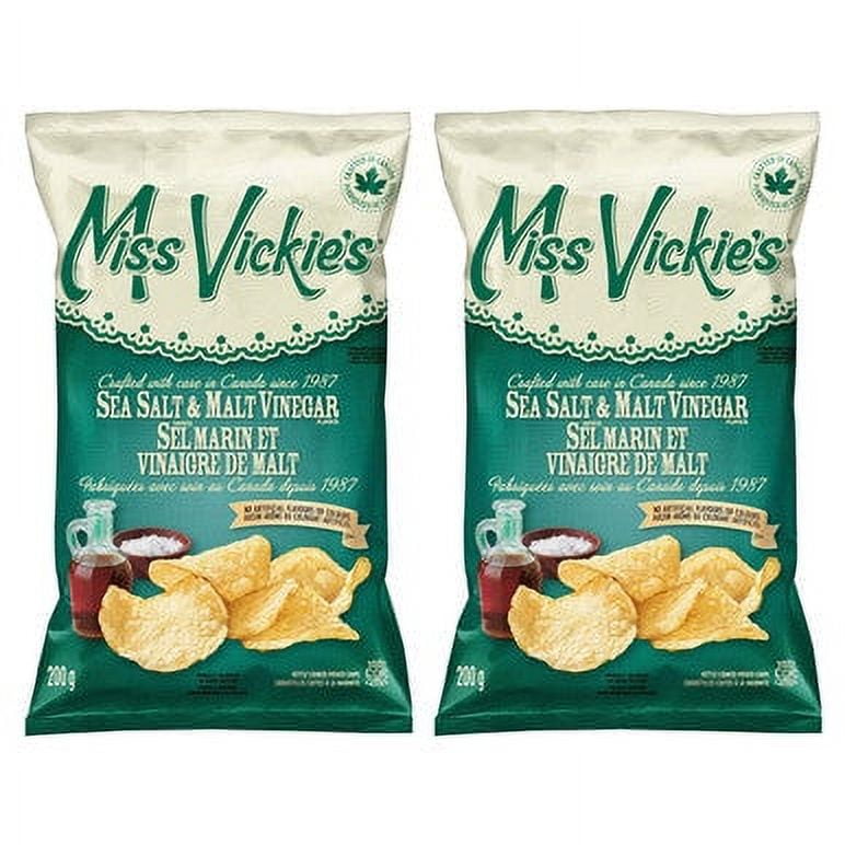 Miss Vickie's Sea Salt & Malt Vinegar Kettle Cooked Potato Chips 200g/7
