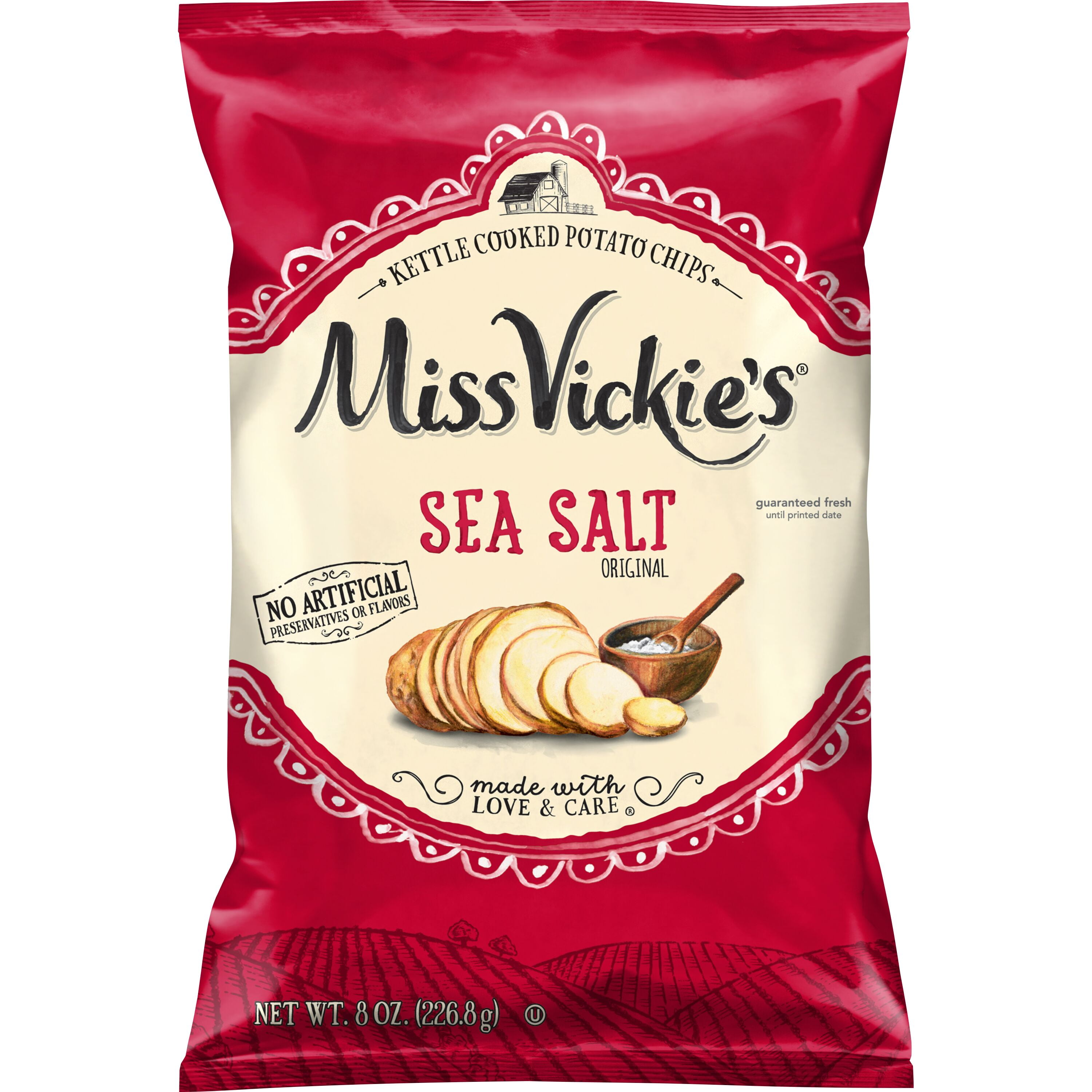 Miss Vickie's Sea Salt Potato Chips, 8.0 oz Bag