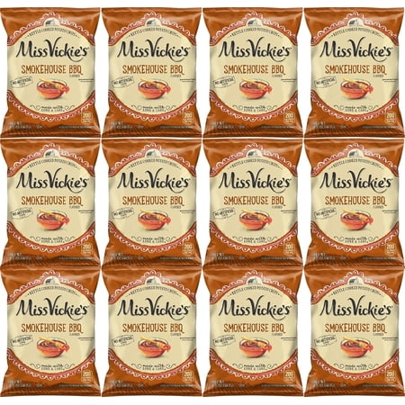 Miss Vickie's Smokehouse BBQ Potato Chips, 1.375oz Bags - Pack of 12