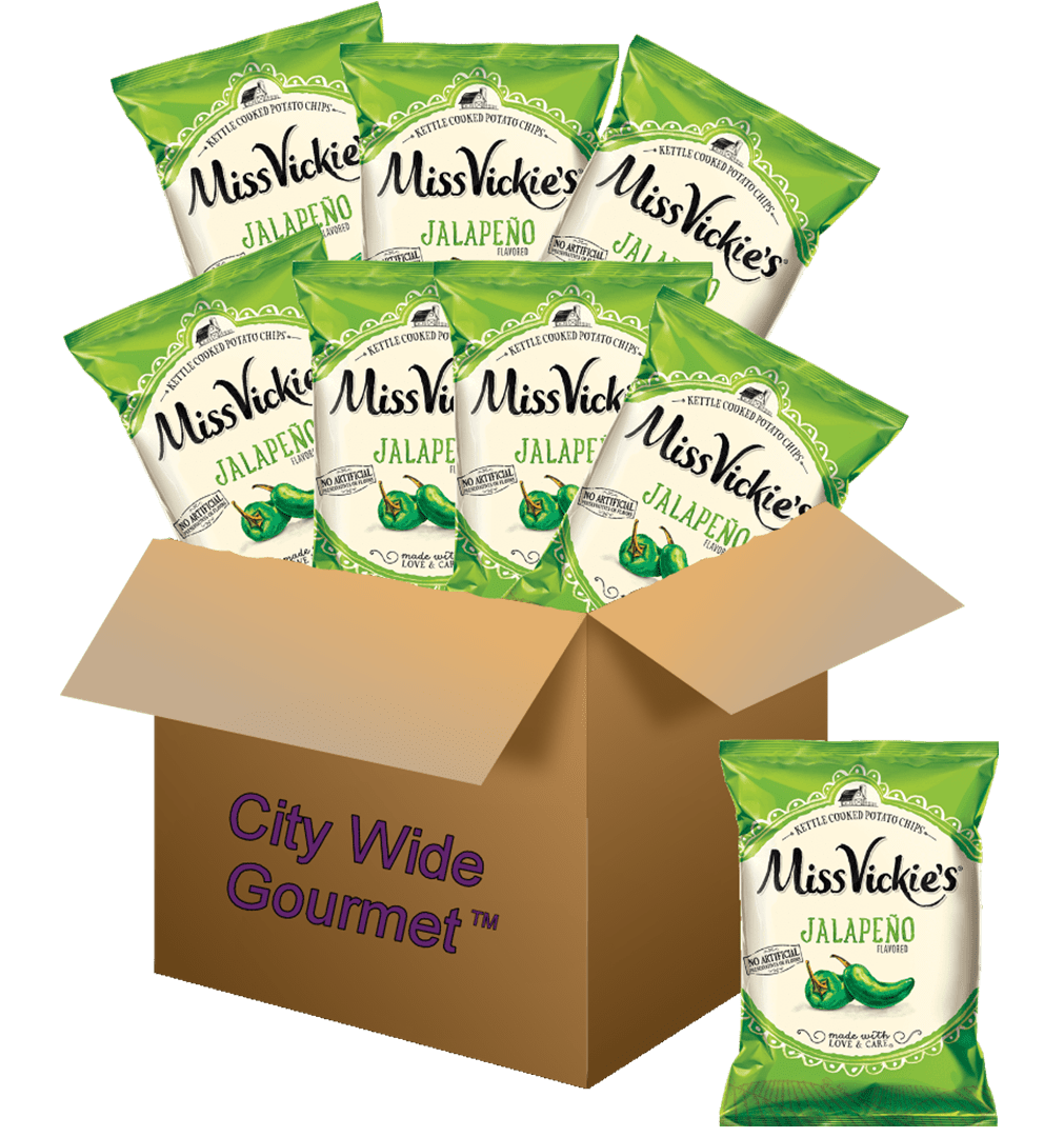 Miss Vickies Kettle Cooked Jalapeno Potato Chips, 1.375 ounce bags (Pack of 8) , Bundled by City Wide Gourmet