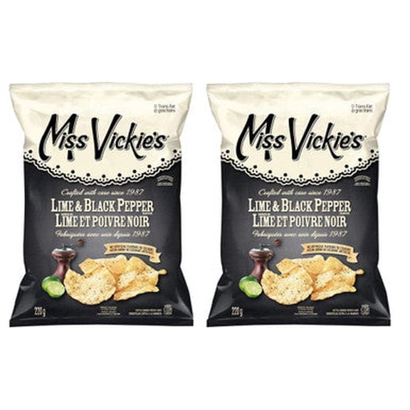 Miss Vickies Kettle Cooked Lime & Black Pepper, Potato Chips (2-Pack)